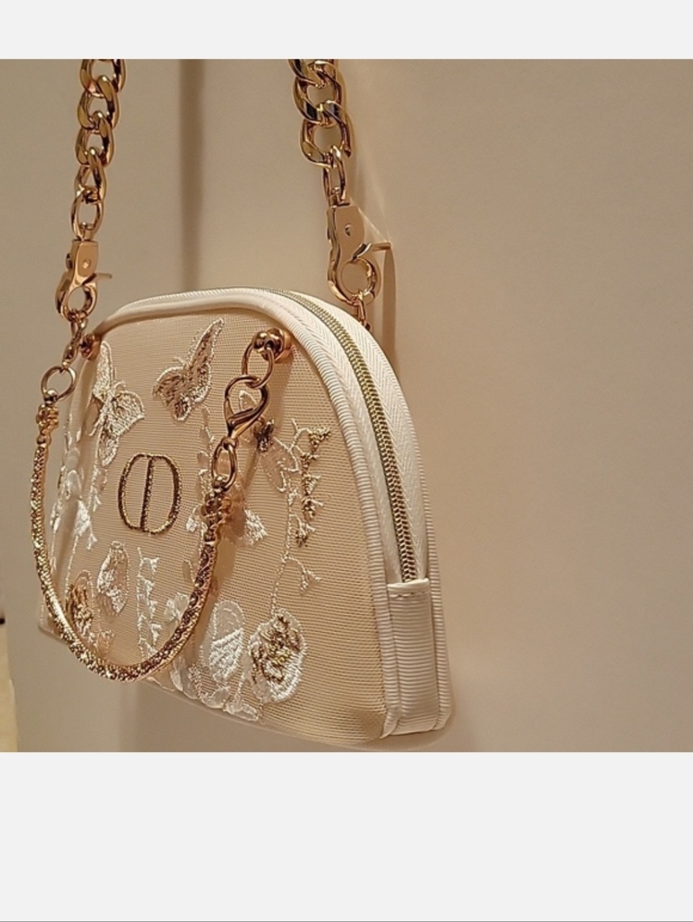 Dior Pouch In Cream With Gold Accents - Picture 6 of 11